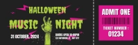 Black Halloween Music Night Ticket Twitter Banner template