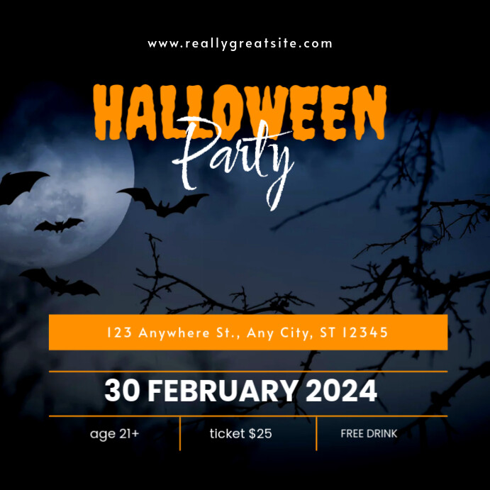 Plantilla de Black Halloween Party Instagram Post | PosterMyWall