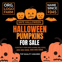 Black Halloween Pumpkin Logo template