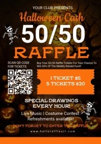 Black Halloween Raffle A1 template