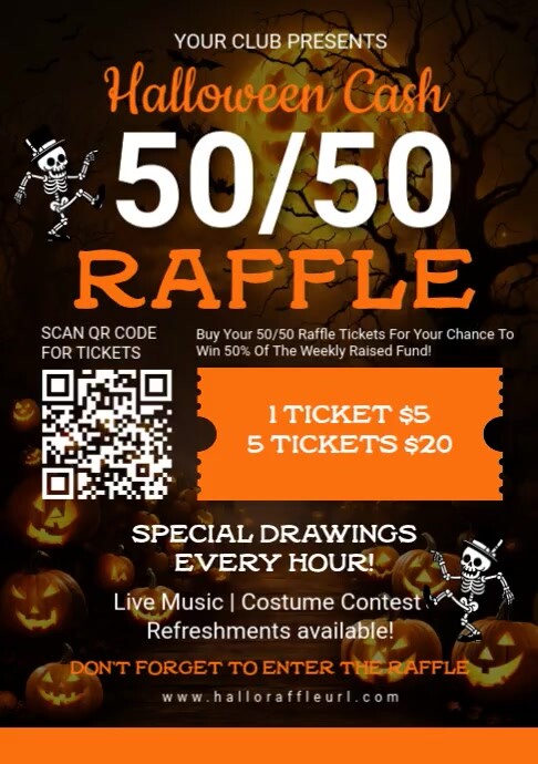 Black Halloween Raffle A1 Template | PosterMyWall