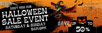Black  Halloween Sale Banner Ad 2x6 Foot Banner 2' × 6' template