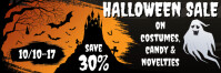 Black  Halloween Sale Banner Ad 2x6 Foot Banner 2' × 6' template