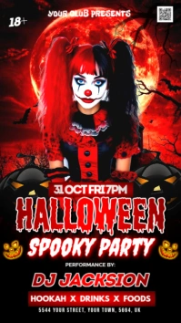 Black Halloween Spooky Night Party Flyer Instagram Story template