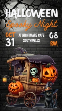 Black Halloween Spooky Party Instagram Story template