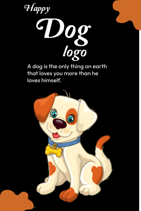 Black Happy Dog Logo Poster 海报 template