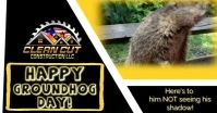 Black Happy Groundhog Day Facebook Shared Image template