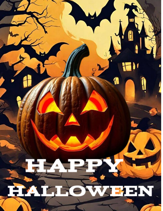 Black Happy Halloween  Flyer (us Letter) 传单(美国信函) template