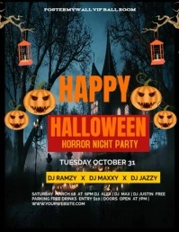 Black  Happy Halloween  Flyer (us Letter) template
