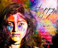 Black Happy Holi Medium Rectangle template