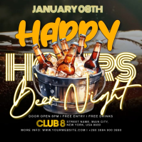 Black Happy Hour Event Instagram Post Video template