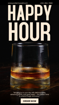 Black Happy Hour Promotion Instagram Story template