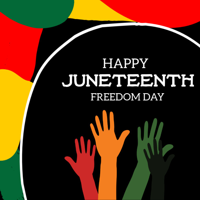 Black Happy Juneteenth Freedom Day Template  Instagram Post