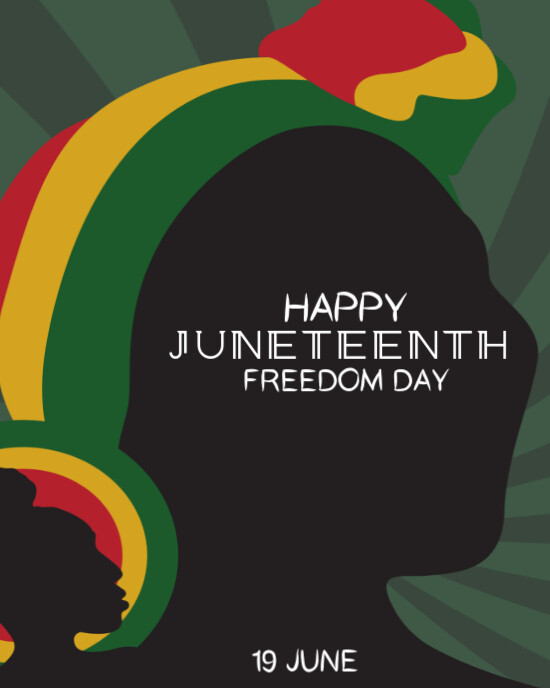 Black  Happy Juneteenth Freedom Day Template  Instagram Portrait