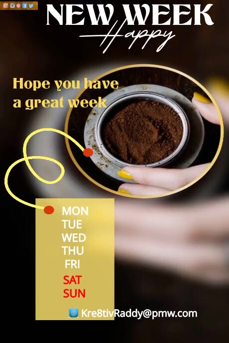 Black Happy New Week Poster Template | PosterMyWall