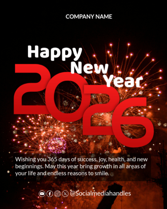 Copy of Black Happy New Year Celebration Flyer Template Instagram ...