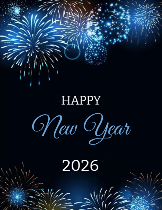 Copy of Black Happy New Year Flyer (us Letter) | PosterMyWall