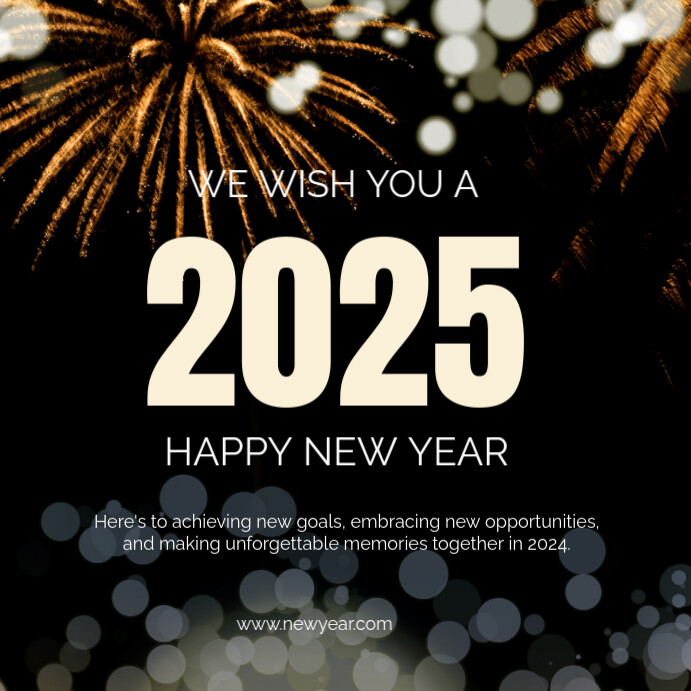 Copy of Black Happy New Year Instagram Post | PosterMyWall