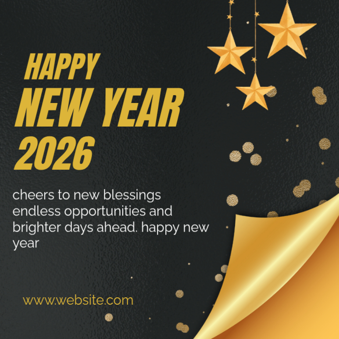 Plantilla de Black Happy New Year Instagram Post | PosterMyWall
