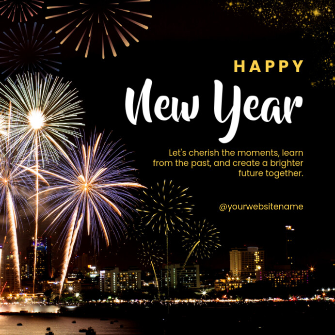 Copy of Black Happy New Year Instagram Post | PosterMyWall