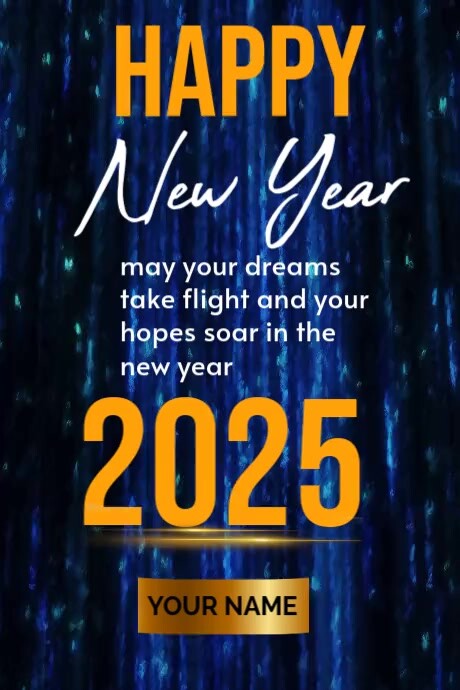 Black Happy New Year Poster Template | PosterMyWall