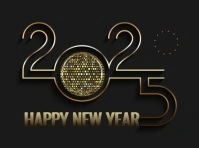 Black  Happy New Year Video Yard Sign template