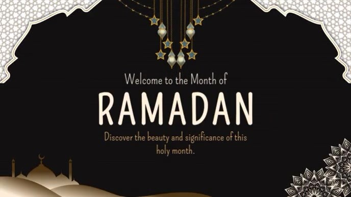 Black  Happy Ramadan Digital Display (16:9) template