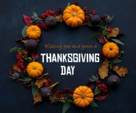 Black Happy Thanksgiving Day Medium Rectangle Rectángulo Mediano template