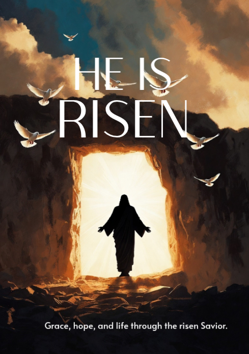 Black He Is Risen A3 Template | PosterMyWall