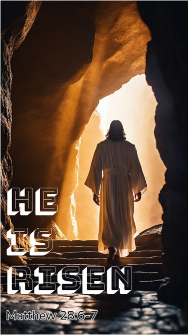 Black He Is Risen Passover Design Template Instagram Story Instagram Story