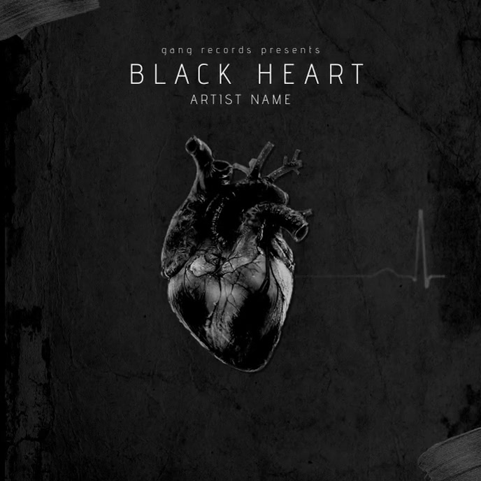 black heart album cover template