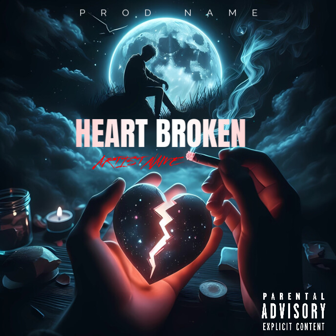 Black Heart Broken Album Cover Template | PosterMyWall