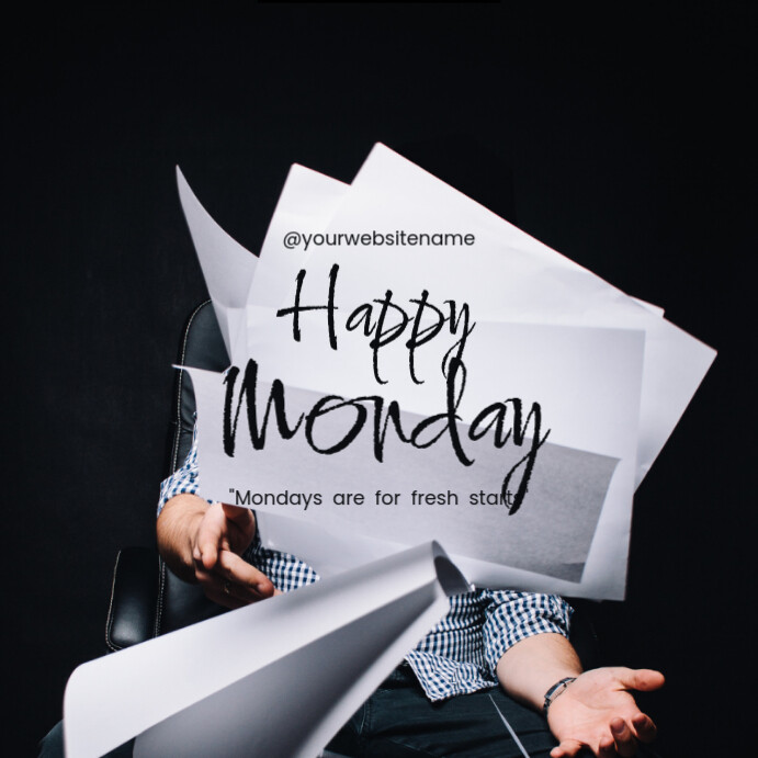 Copy of Black Hello Monday Instagram Post | PosterMyWall