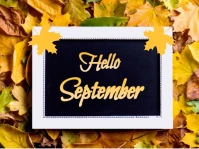 Black  Hello September Flyer Yard Sign Tanda Halaman template