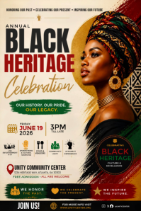 Yellow Black Heritage Celebration Poster Template