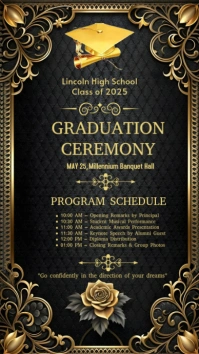 Black  High School Graduation Instagram Story template