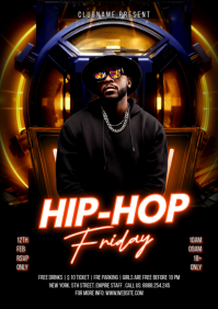 Black Hip-Hop Event A4 template