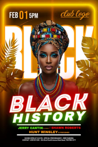 Black History Celebration Party Poster template