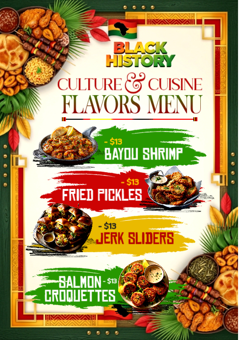 Black History Culture Cuisine Experience Template | PosterMyWall