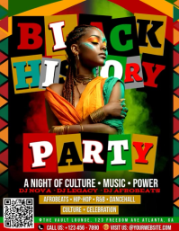 Black History Culture Power Celebration Volantino (US Letter) template