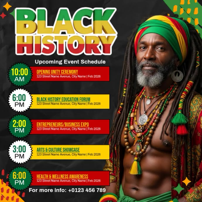 Black Event Programme Black History Event Schedule Template | PosterMyWall