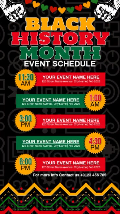 Black Event Programme Black History Event Schedule Template | PosterMyWall