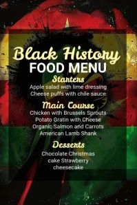 Black History Food Menu Ads Póster template