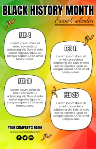 Black History Month, Event Calendar Tabloid template