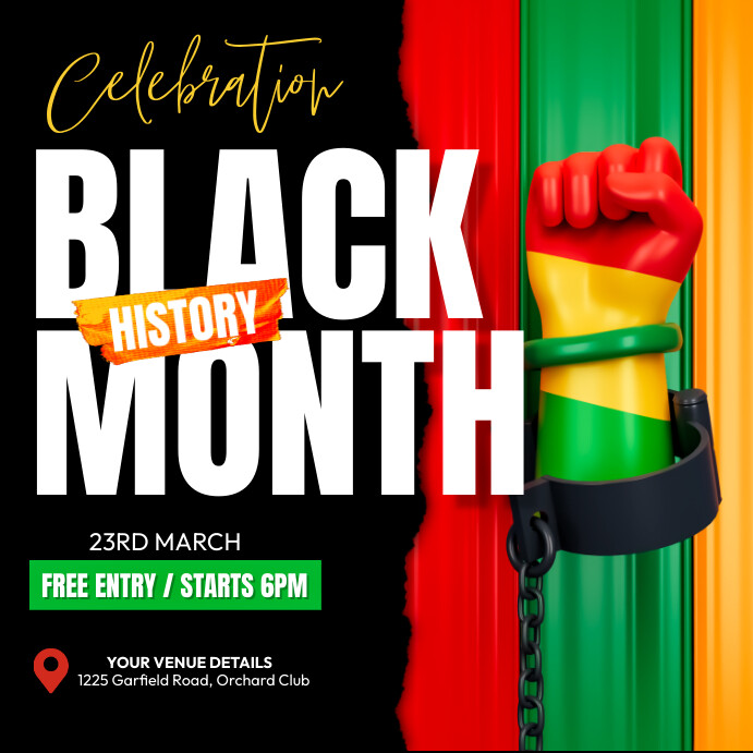 black history month, black lives matter Instagram Post template