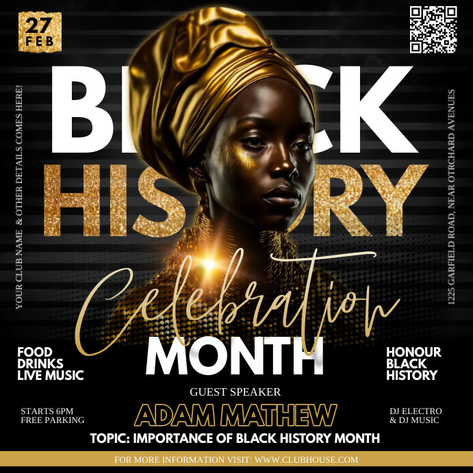 black history month, black lives matter Wpis na Instagrama template