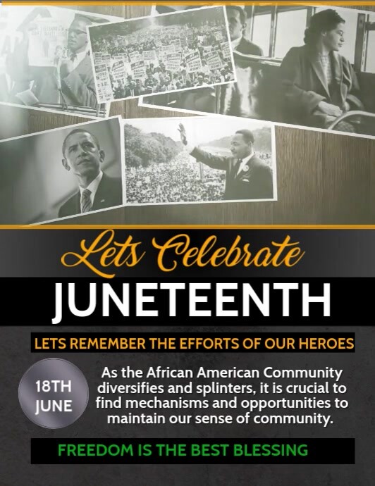 Black history month,Juneteenth Volantino (US Letter) template