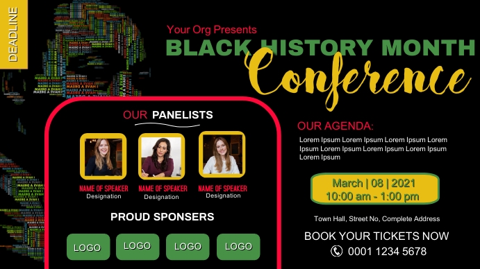 Black History Month African American Right Mo Digitale Vertoning (16:9) template