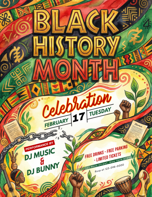 Black History Month Celebration Flyer Template | PosterMyWall