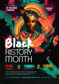 black history month celebration poster /flyer A3 template